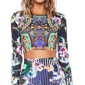 Clover Canyon Night  Matador Long Sleeve Cropped Scuba Top S